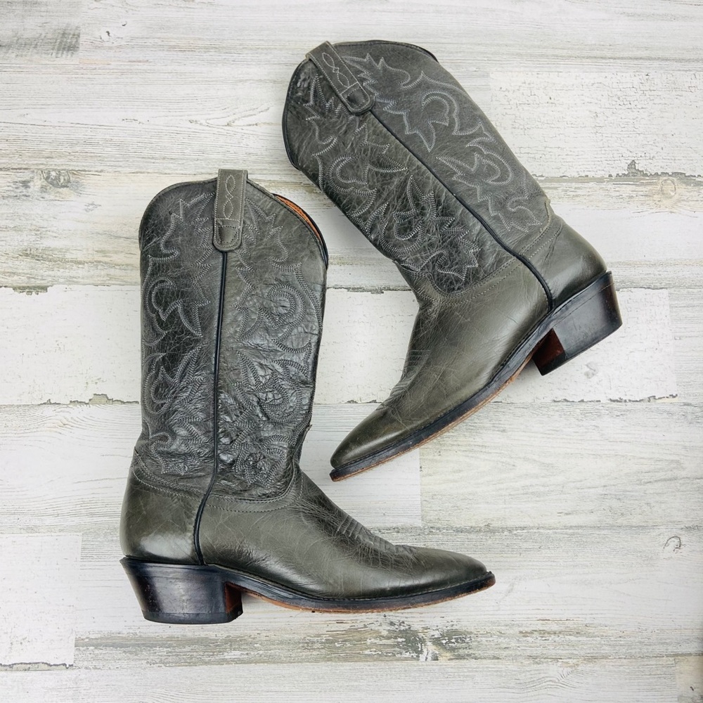 J. Chisholm Green Cowboy Boots - Picture 1 of 10